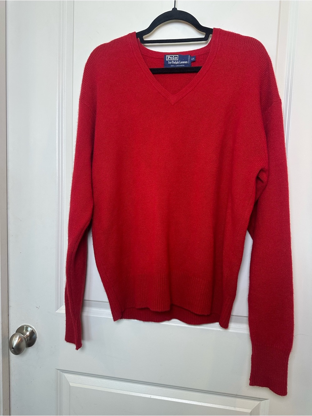 Vintage 90s Polo Ralph Lauren Cashmere V-neck Preppy Quiet Luxury Sweater, 40